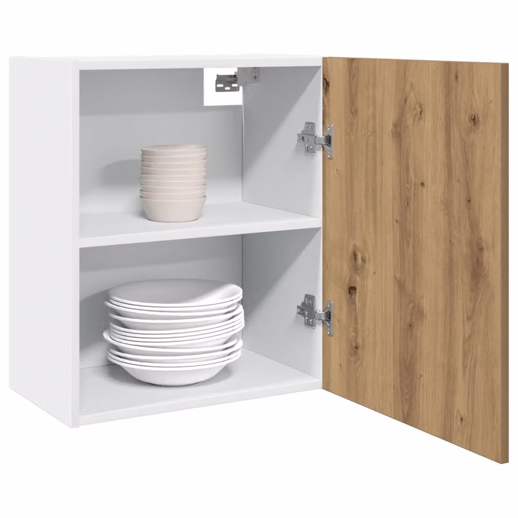 Set di 2 pensili da cucina moderni vidaXL Lyon in MDF con ante a battente, disponibili in bianco o marrone, L 50 cm x P 31 cm x H 60 cm