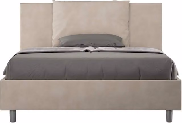 Letto Antea una piazza e mezza con rete imbottita in microfibra colore sabbia L 130 cm x P 200 cm