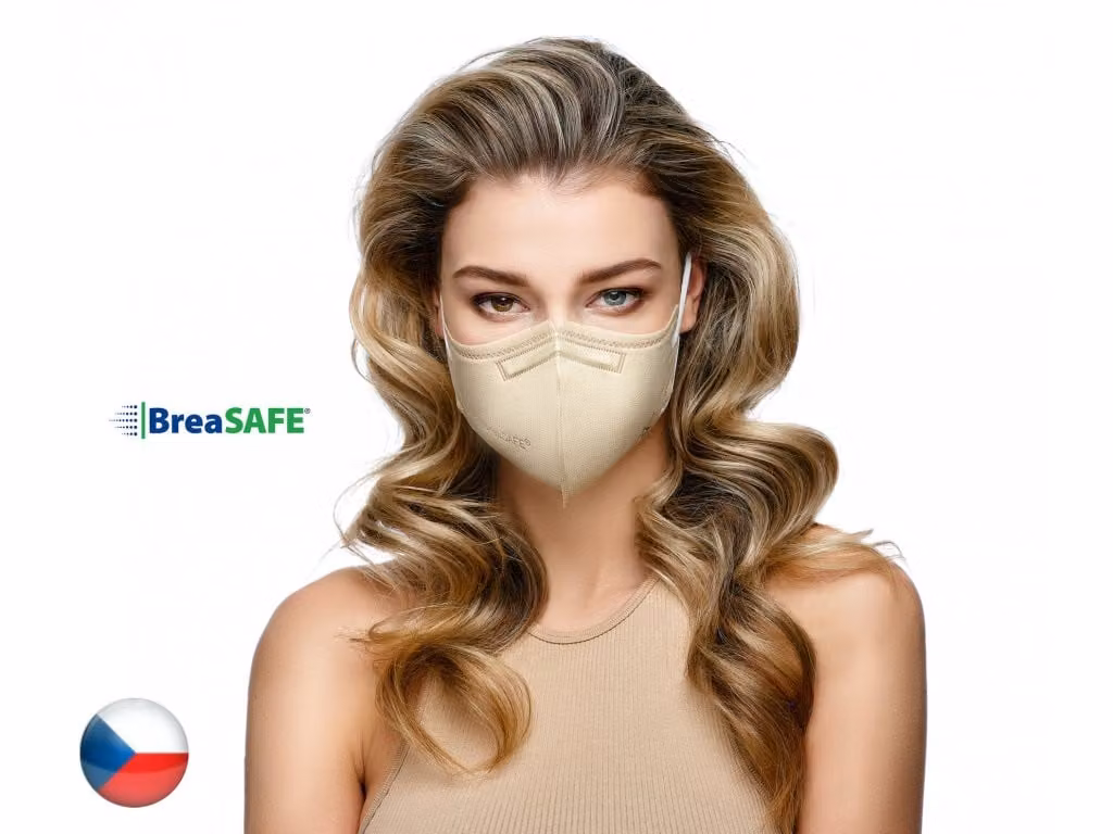 5x NanoRespiratore ceco BreaSAFE® FFP2 - Riutilizzabile - beige L