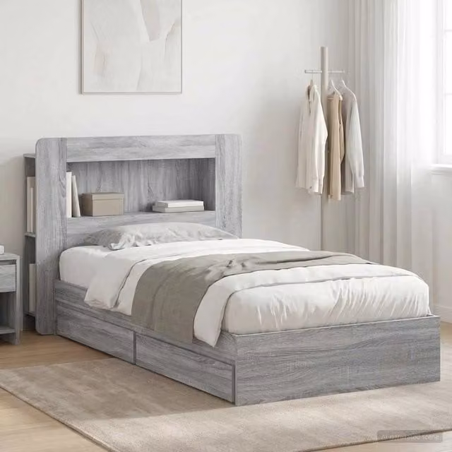 Telaio del letto con storage Sonoma grigio 90 x 190 cm 3433626
