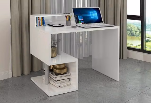 Scrivania a Giorno 100x50x92,5 cm Esse Bianco Lucido