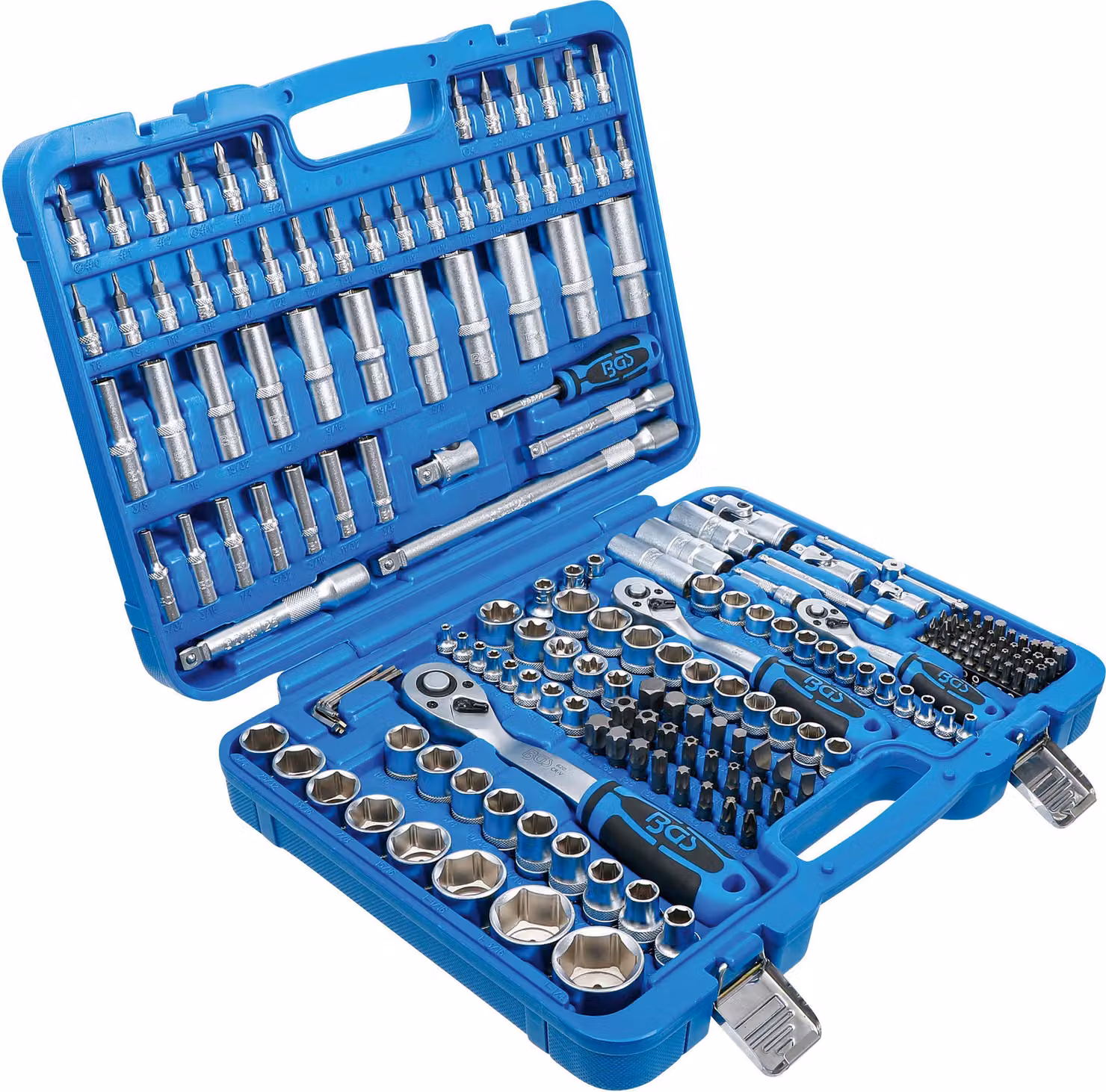 Set di chiavi a bussola BGS con attacco esagonale 6,3 mm (1/4") / 10 mm (3/8") / 12,5 mm (1/2") pollici 192 pz - 2245