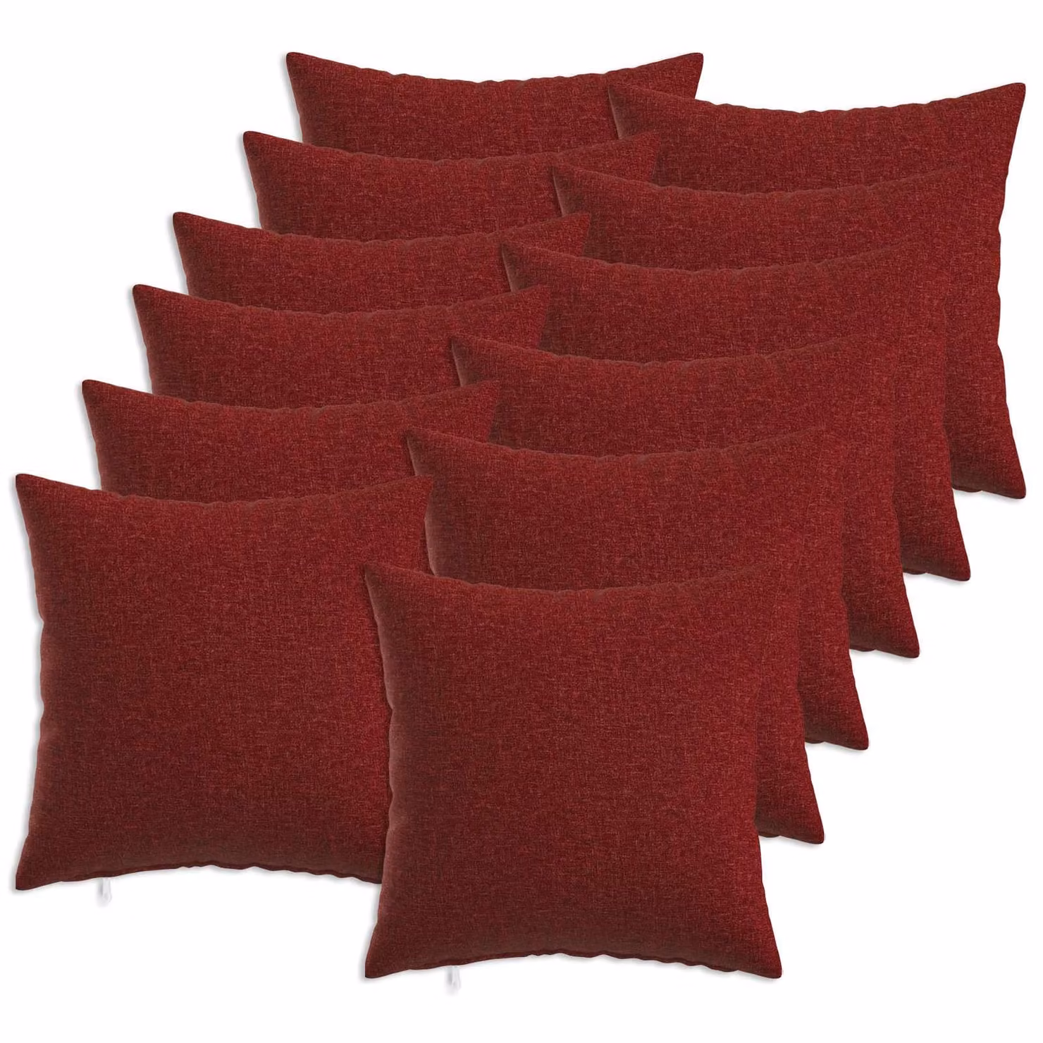 Set di 12 federe quadrate vidaXL HEERLEN in poliestere, colore rosso, 40 x 40 cm