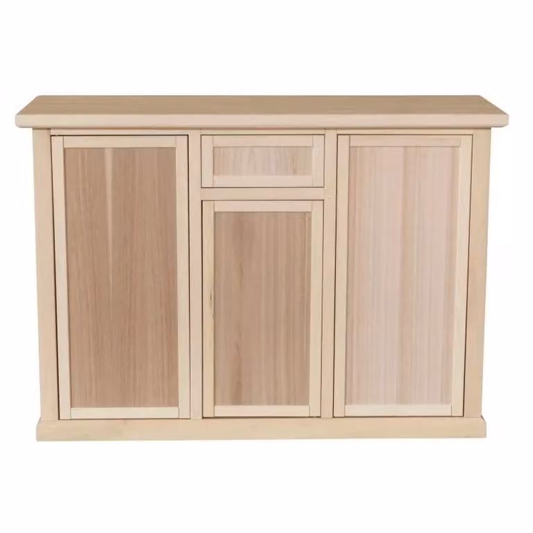 Credenza Mobili 2G in legno di pino grezzo con 3 porte e 1 cassetto L/P/H: 120 x 40 x 88 cm