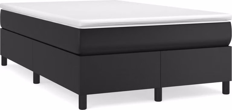 Giroletto a Molle con Materasso Nero 120x200 cm in Pelle finta