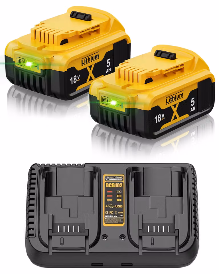 Confezione da 2 batterie di ricambio da 18 V e 5,0 Ah al litio-ione per utensili