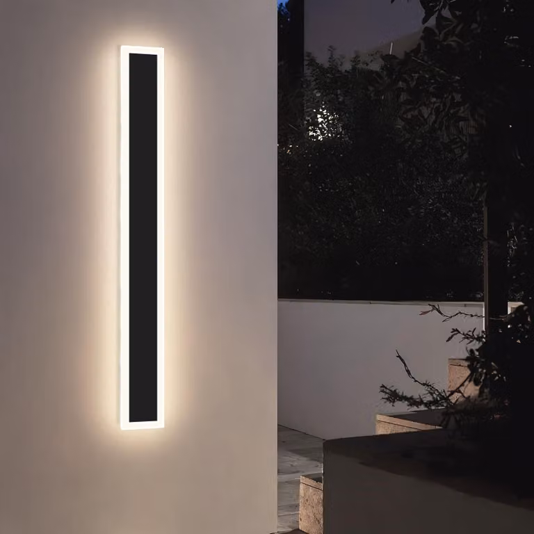 Lampada a LED da parete, 60 cm, 12W, grado di protezione IP65, colore bianco naturale, temperatura di colore 4000K, finitura nera
