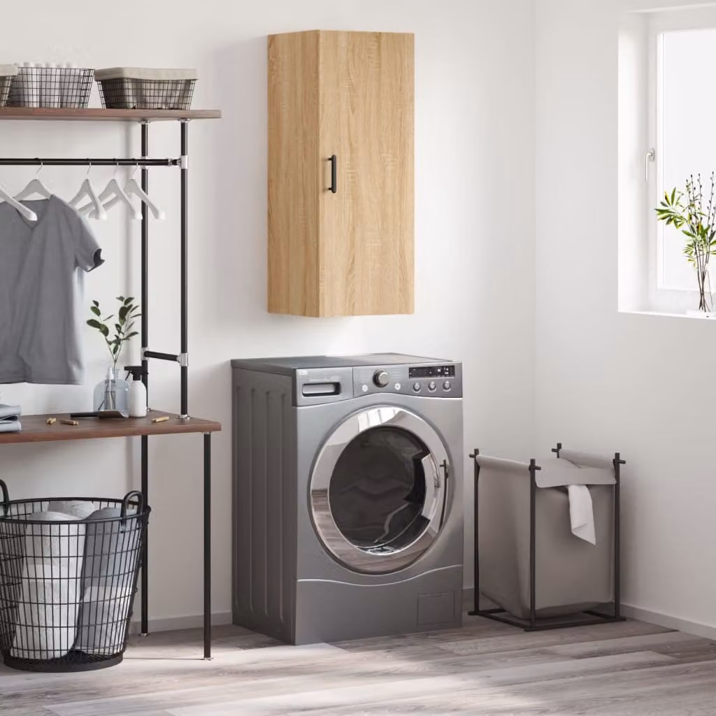 Mobile a parete vidaXL in stile moderno, Rovere Sonoma, L 34,5 cm x P 34 cm x H 90 cm
