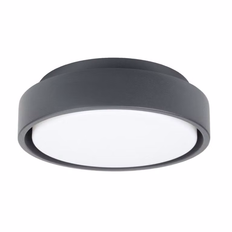 Lampada da soffitto esterna plafoniera rotonda LED 18W grigio scuro IP65 SU-MA BN-OK200