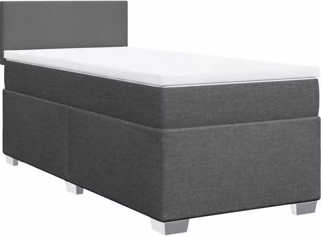 Letto singolo | Letto per adulti | Giroletto a Molle con Materasso Grigio Scuro 80x200 cm Tessuto