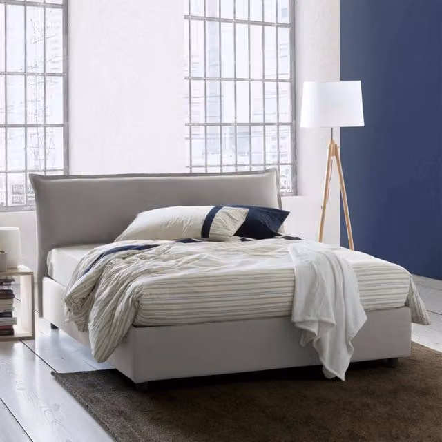 Letto Matrimoniale Amilcaren Talamo Italia con Materasso Incluso, Grigio, L/P/H: 160 x 200 x 76,7 cm – 1