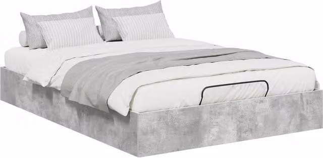 Letto matrimoniale | Letto per adulti | Letto ottomano Grigio Cemento 140 x 200 cm Legno ingegnerizzato