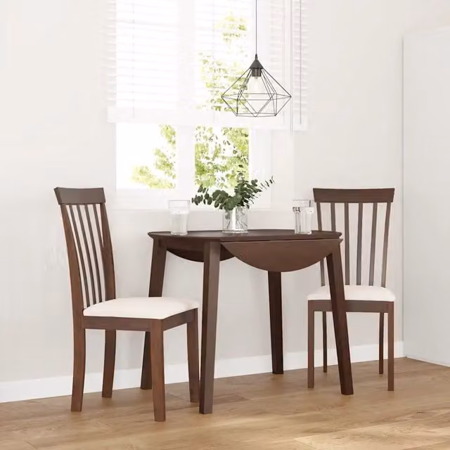 Set di 2 sedie da pranzo moderne vidaXL in legno di Hevea marrone con cuscini beige – 1