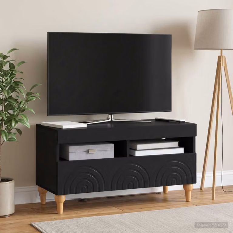 Mobile TV LED vidaXL ALKMAAR nero in legno ingegnerizzato L: 81 cm, P: 35 cm, H: 43 cm
