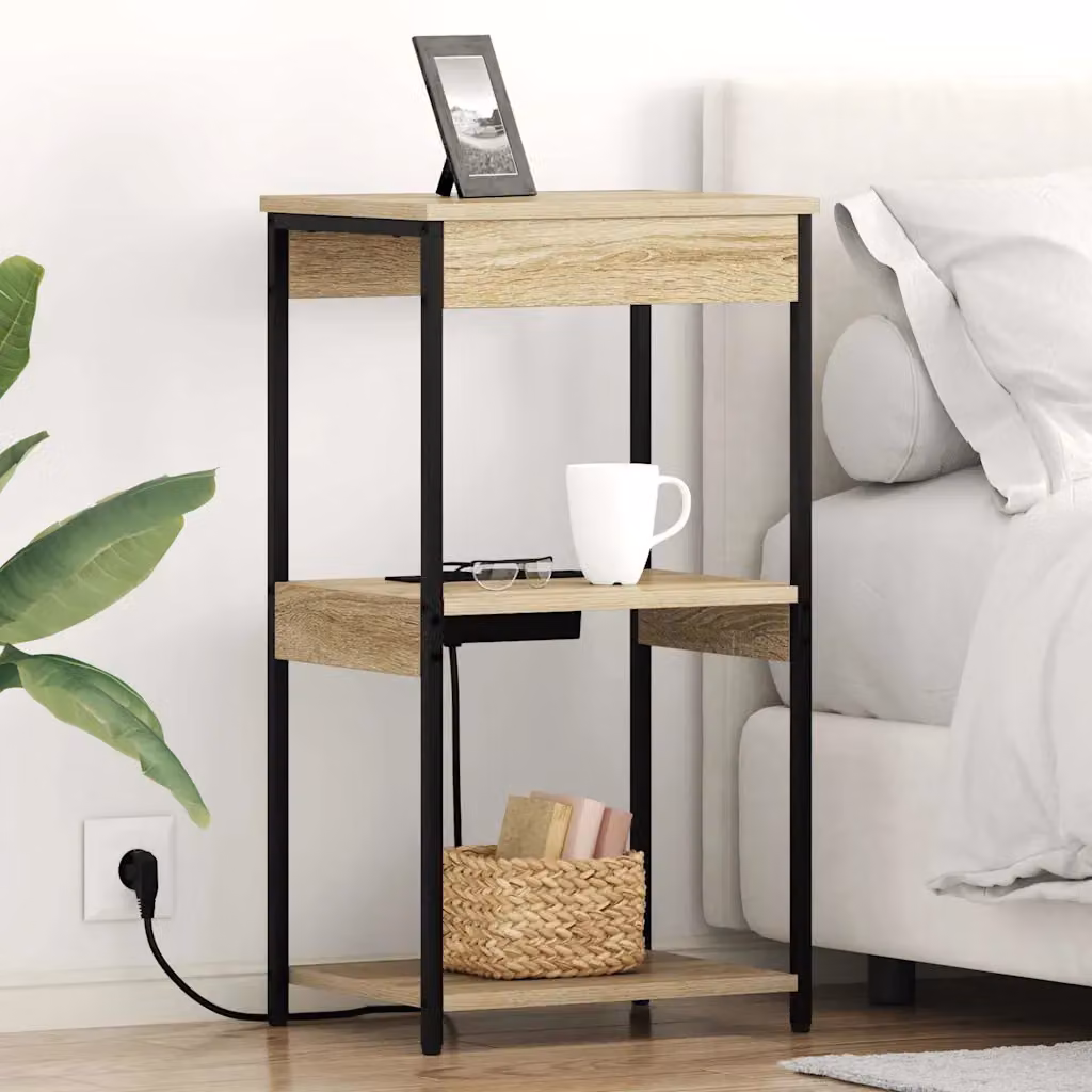 Armadio da notte vidaXL in stile rustico color marrone, L 41 cm x P 31 cm x H 76 cm