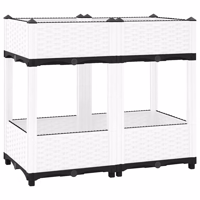 Fioriera Rialzata vidaXL in Polipropilene per Orto e Giardino, Disponibile in Bianco o Grigio, L 80 cm x P 40 cm x H 71 cm