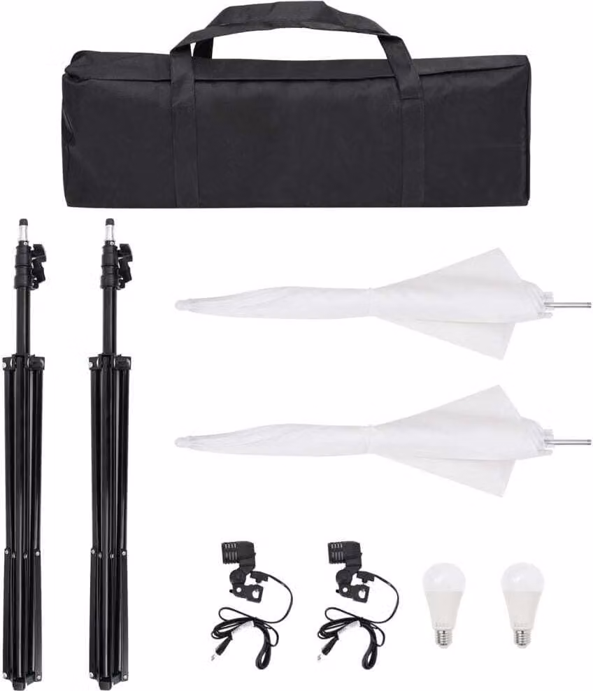 Kit per Studio Fotografico con Set Luci, Fondale e Riflettore