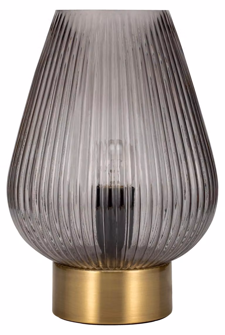 Pauleen Crystal Gloom lampada da tavolo max40W E27 vetro fumé/ottone 230V vetro