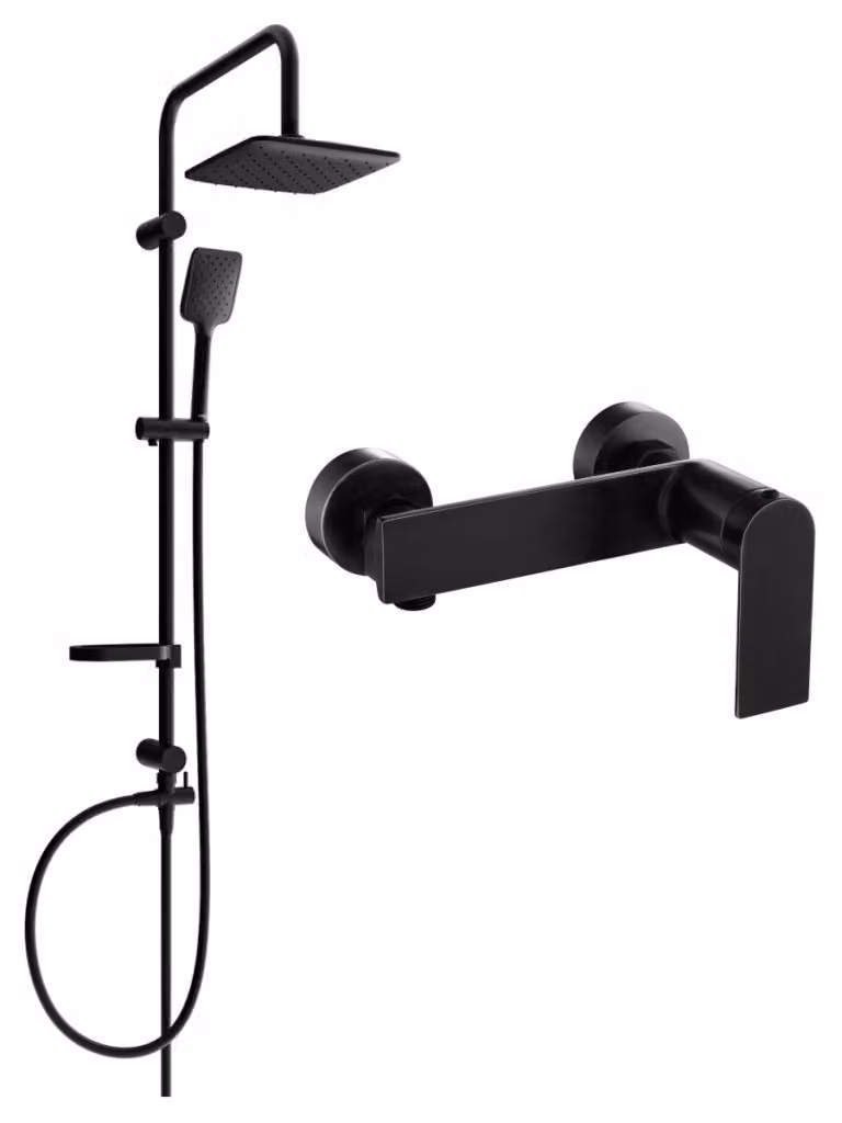 Mexen Sven set doccia esterno con soffione e miscelatore doccia Alexa, nero - 71240262-70