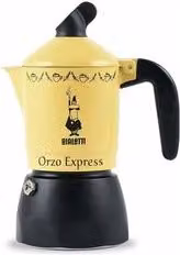 Moka Bialetti Orzo Express da 4 tazze in alluminio, Giallo e Nero