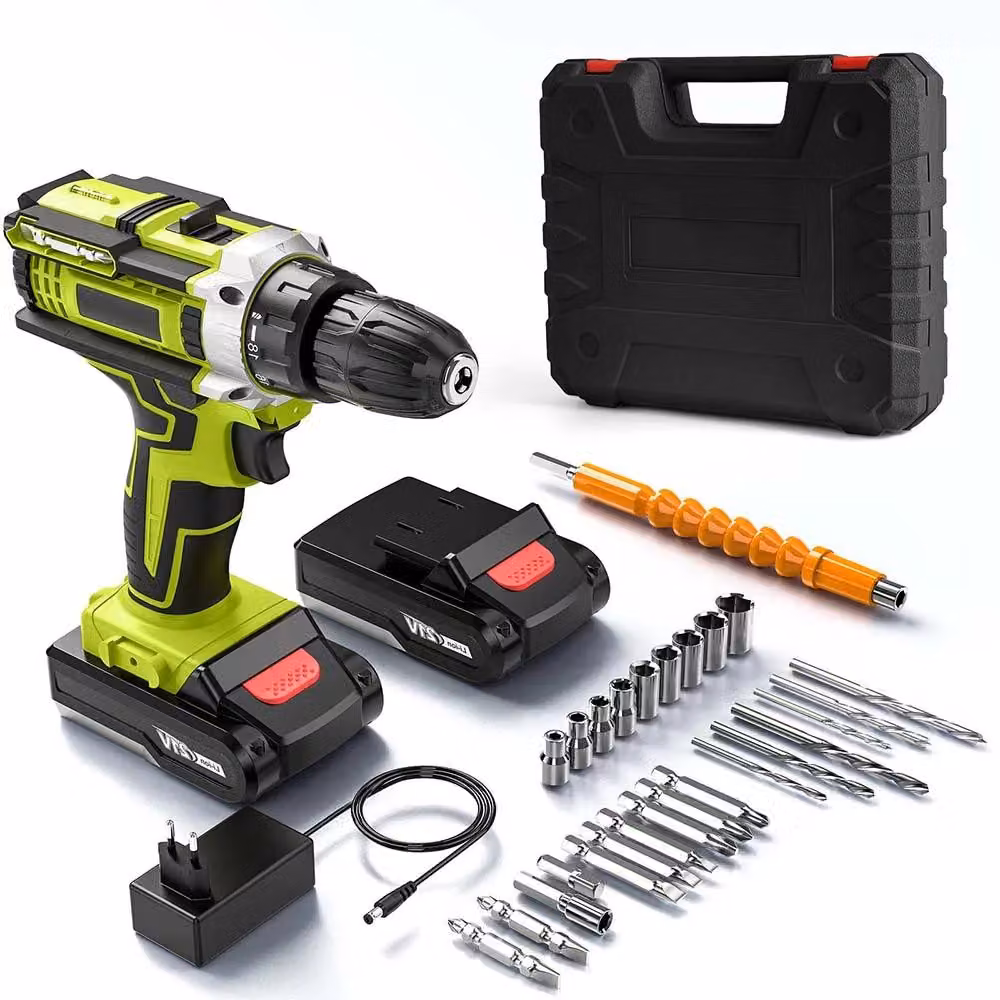 Trapano avvitatore a batteria - Avvitatore elettrico - 1350 giri/min - 2 velocità - 2 batterie - Ideale per il fai da te