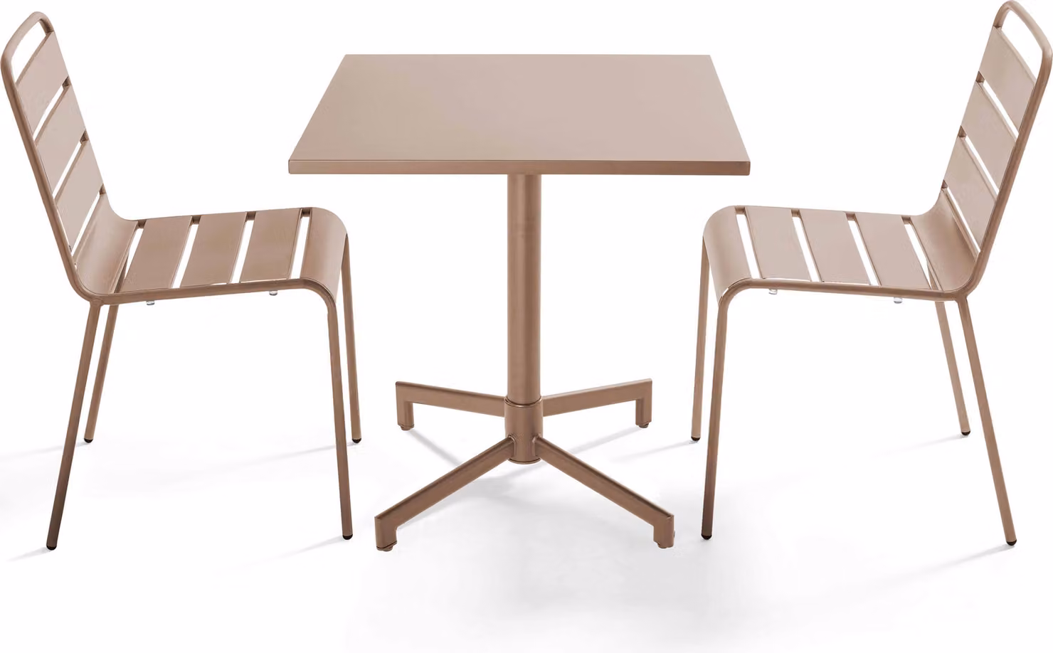 Set tavolo e 2 sedie da giardino in metallo da 70 cm talpa - Oviala Palavas