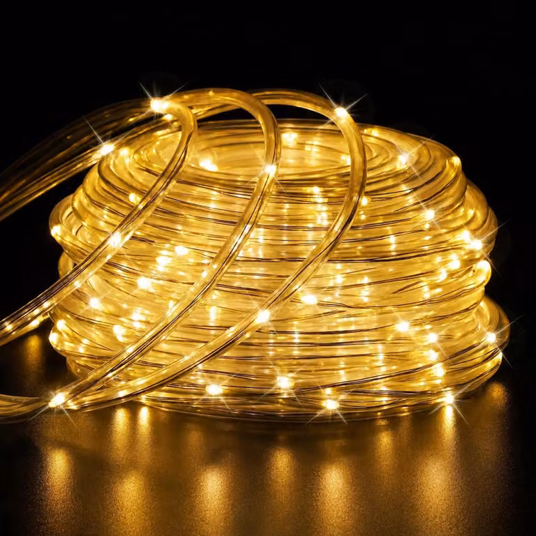 Striscia luminosa a LED, 12 metri, 100 LED, luce bianco caldo, alimentazione a batteria, 8 modalità
