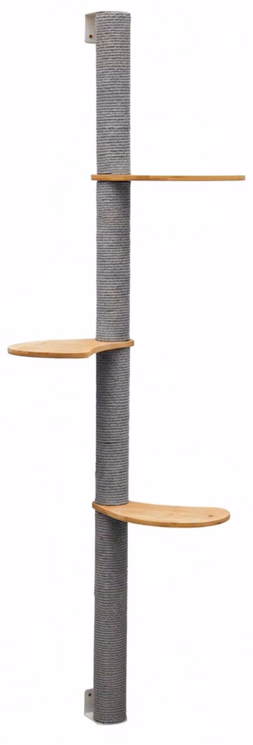 graffiatoio a muro da 170 cm con 3 piattaforme per gatti - tiragraffi in sisal per montaggio a parete