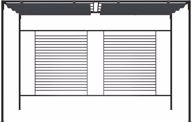 Gazebo con Tetto Retrattile 4x3x2,3 m Antracite 180 g/m²