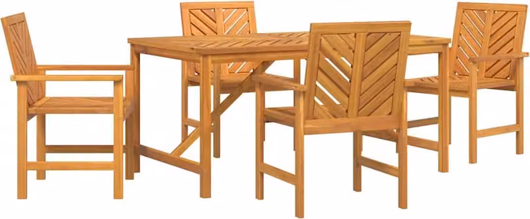 Set da Pranzo per Giardino 5 pcs Marrone