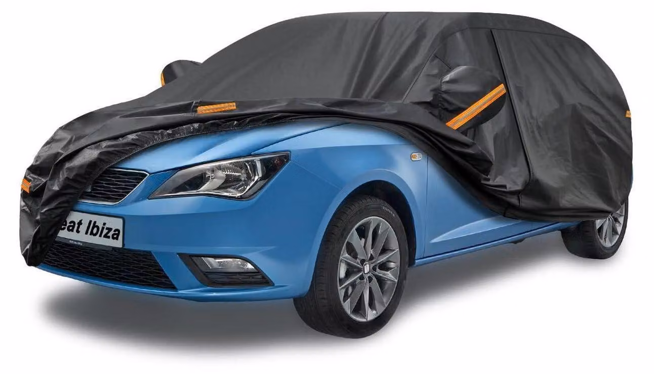 Copertura per auto Autoplane, impermeabile e traspirante, per Seat Ibiza (1993-2025), con 7 strati, copertura completa, colore nero