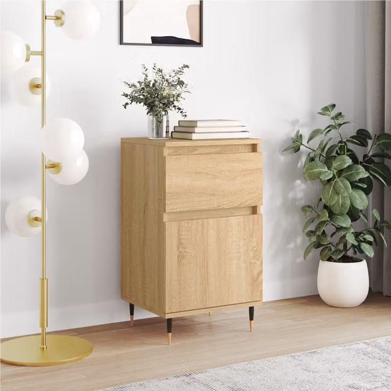 Credenza moderna vidaXL in legno Rovere, L 40 cm x P 35 cm x H 70 cm, colore beige/marrone