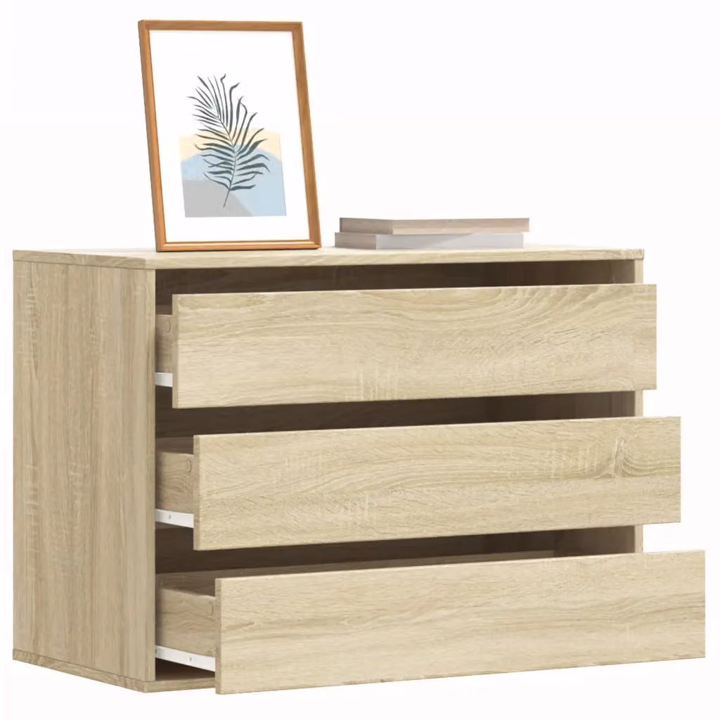 Cassettiera Angolare vidaXL in Legno Multistrato Rovere Sonoma, Colore Marrone e Beige, L 80 cm x P 41 cm x H 58 cm