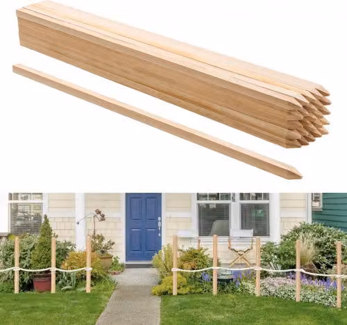 Set di 25 pali in legno di abete VEVOR marrone per recinzione e giardino, picchetti quadrati con punta affilata, L/P/H: 1,905 x 1,905 x 91,44 cm