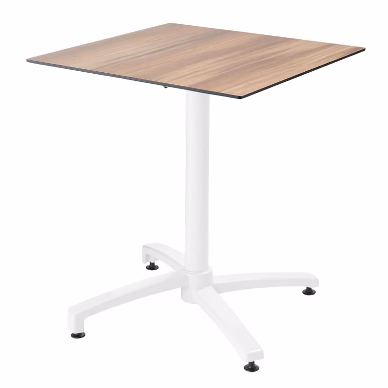 Tavolo da giardino quadrato inclinabile in laminato rovere scuro - Oviala Opéra