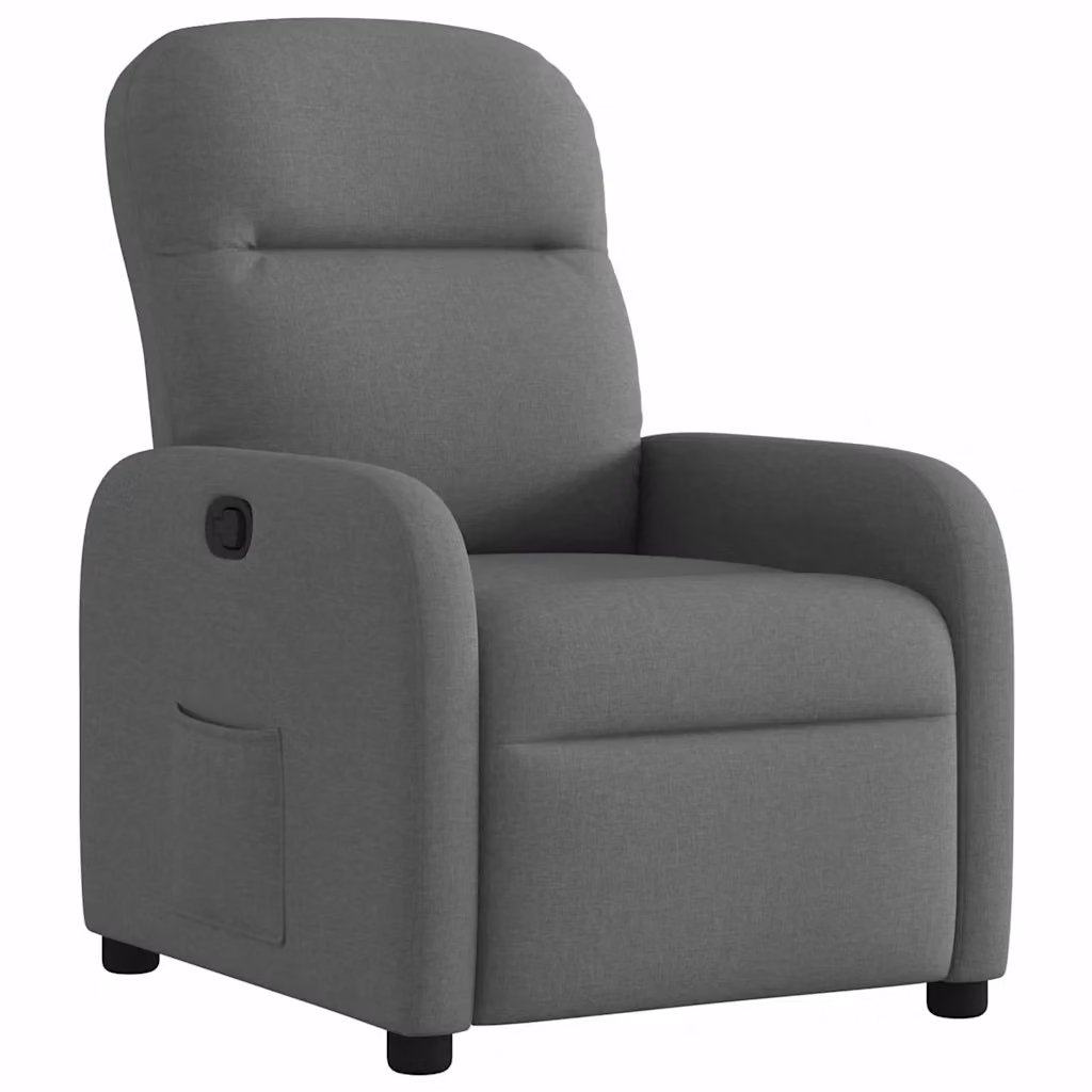 Poltrona Reclinabile Relax vidaXL in Tessuto Grigio con Braccioli e Regolazione Manuale – 2