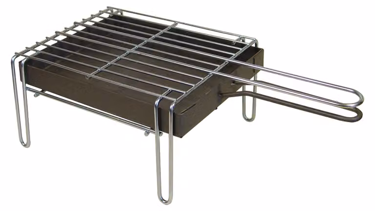 Griglia per barbecue, zincata, verniciata di nero, dimensioni 26 x 21 x 12 cm