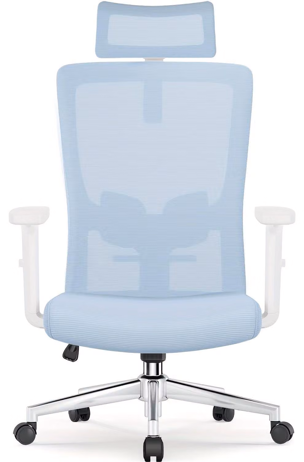 Sedia da ufficio ergonomica - Poggiatesta e supporto lombare regolabili - Sedia girevole - Inclinabile fino a 135°