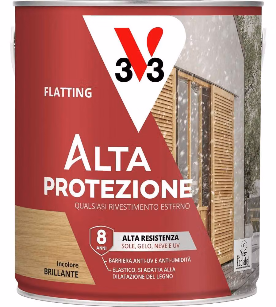 V33 Flatting Alta Protezione Incolore Opaco per Legno Interno ed Esterno 2,5 l