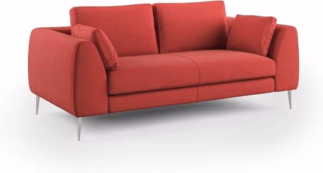 Divano moderno Plano Divani.Store in microfibra tecnica smacchiabile rosso L: 216 cm – 1