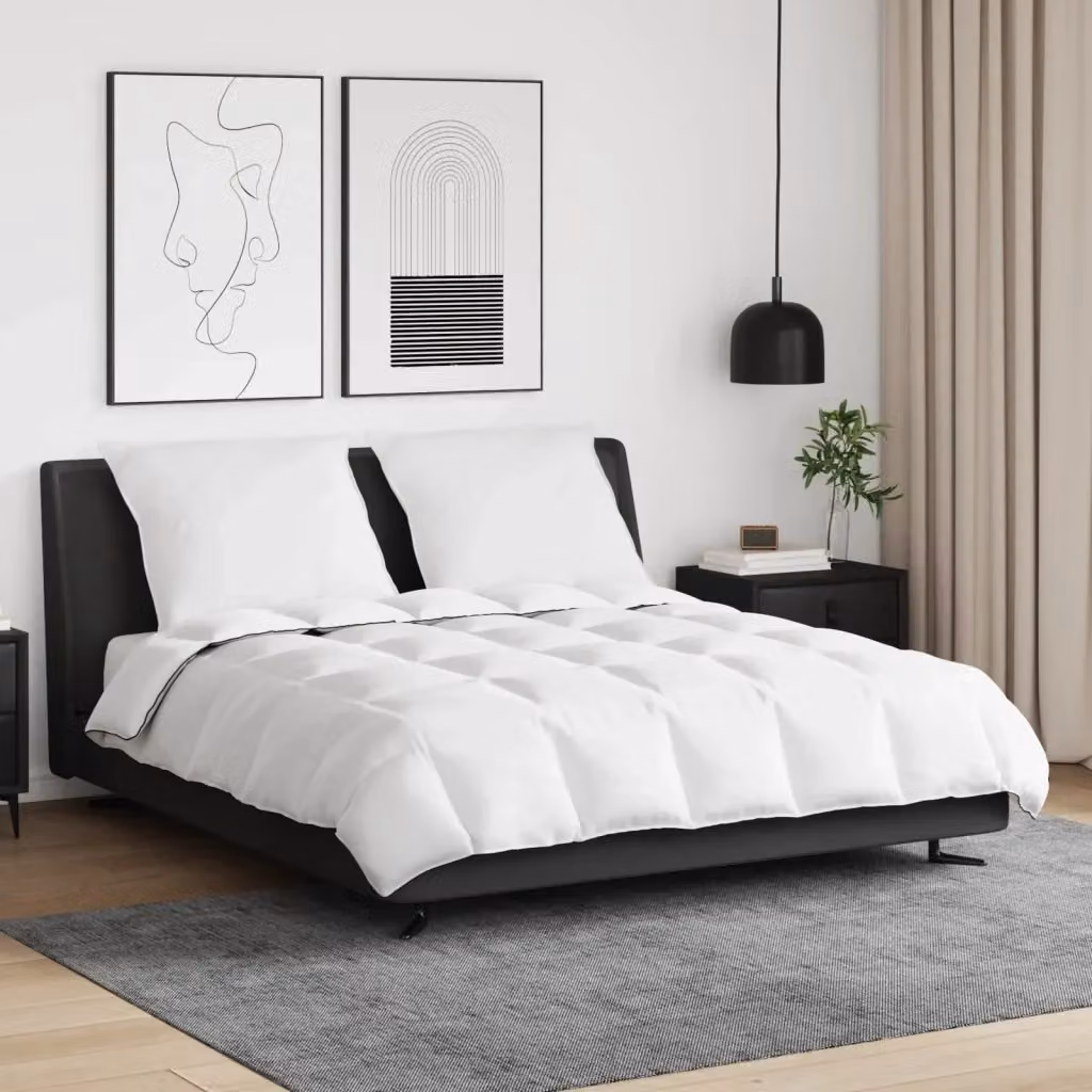 Set Piumone Invernale con 3 Cuscini in Cotone e Piuma d'Anatra Bianco DESIGN IN – 2