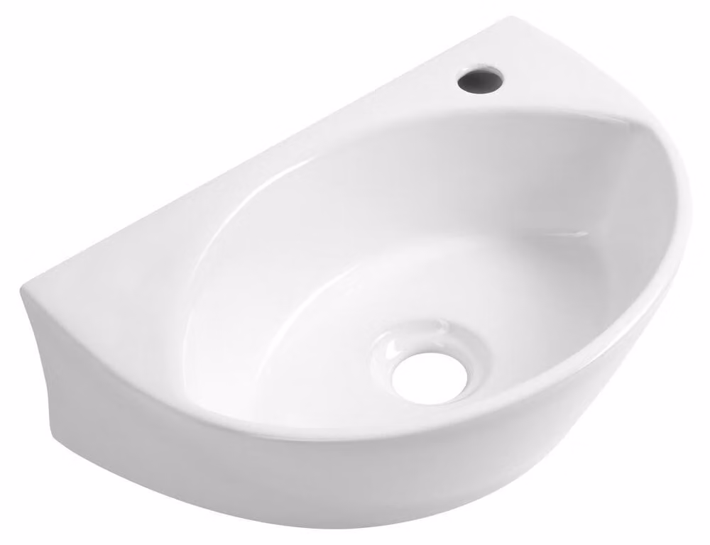 Lavabo in Vetroceramica LIZA 40x27 cm, bianco