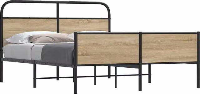 Giroletto senza Materaso in Metallo Rovere Fumo 160x200 cm 3318673