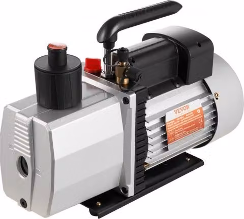 Pompa a Vuoto VEVOR a Due Stadi per Aria Condizionata e Riparazione Automobili, 226,53 L/min, 0,3PA, 220V, Colore Argento, L/P/H: 35,6 x 12,7 x 24,4 cm