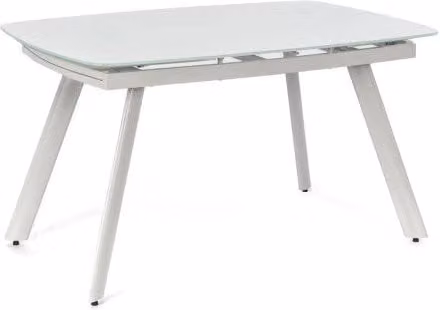 Tavolo da pranzo allungabile Phil Stones moderno in vetro bianco e grigio L: 140/175/210 cm, P: 90 cm, H: 76 cm