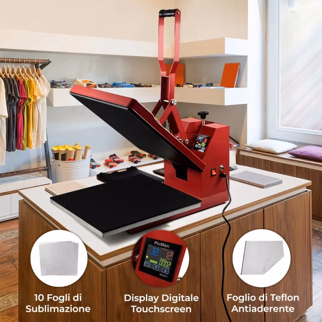Stampante per sublimazione digitale PixMax con 50 fogli in teflon e 10 fogli inclusi – 2