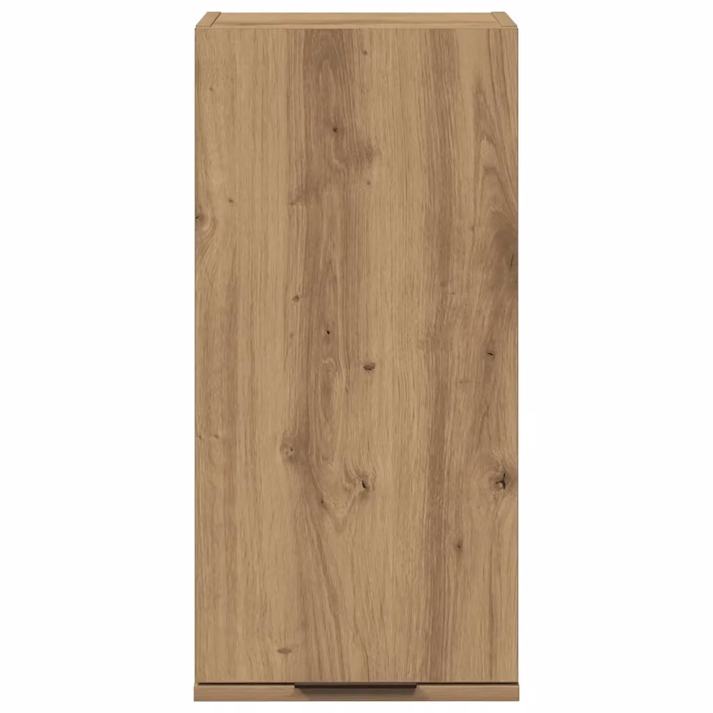 Mobiletto da bagno a parete salvaspazio HELLOSHOP26 in finitura rovere marrone con design classico e ante a battente, L: 32 cm, P: 20 cm, H: 67 cm – 2