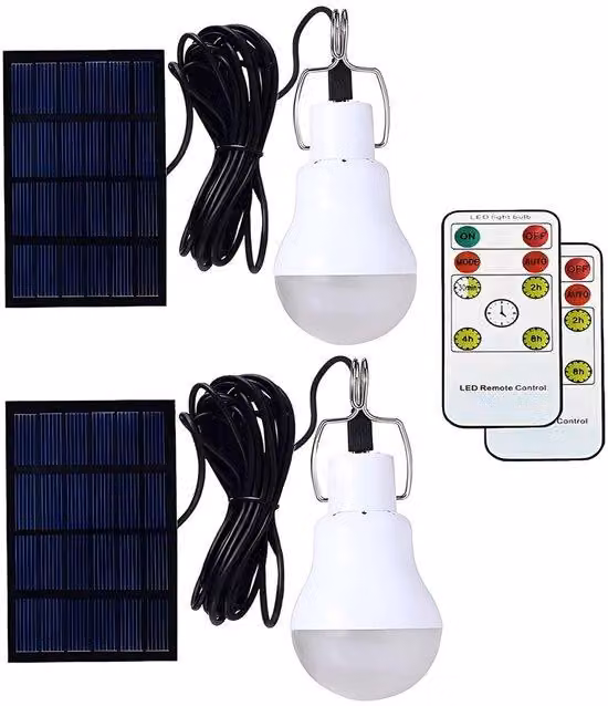 Lampade da esterno a LED a energia solare con telecomando, portatili per il campeggio e l'illuminazione di emergenza, set da 2, MY13