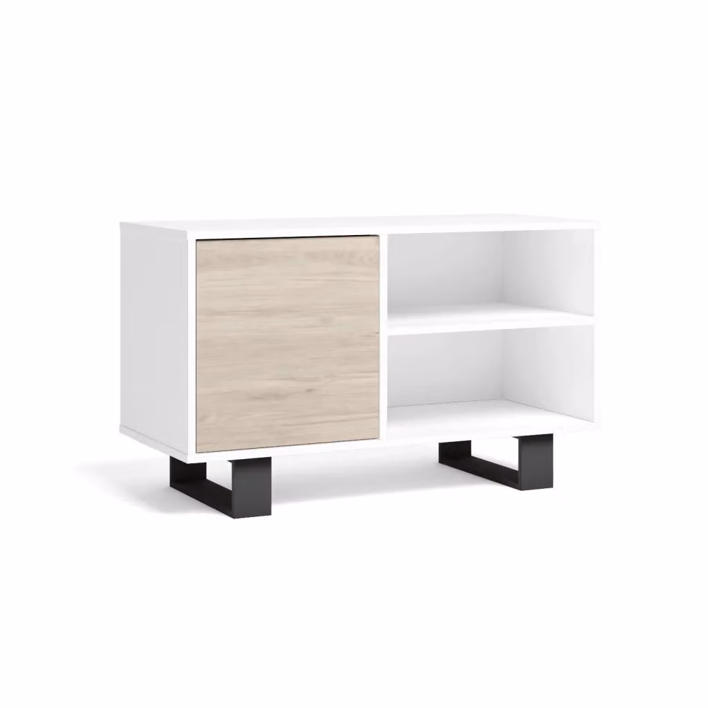 Mobile TV moderno SKRAUT HOME modello WIND in bianco e rovere L: 95 cm, P: 40 cm, H: 57 cm – 2
