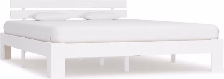 The Living Store Letto in legno massiccio di pino bianco 160x200 cm